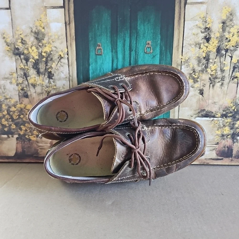 Dr Martens Brooklyn Moc Toe Leather Boat Shoe Oxfords Mens 11 Brown